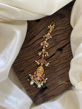 Authentic Red - White Laxmi with Kili Kudan Jadau Temple Nethi Chutti with Baroque Pearls - J2042